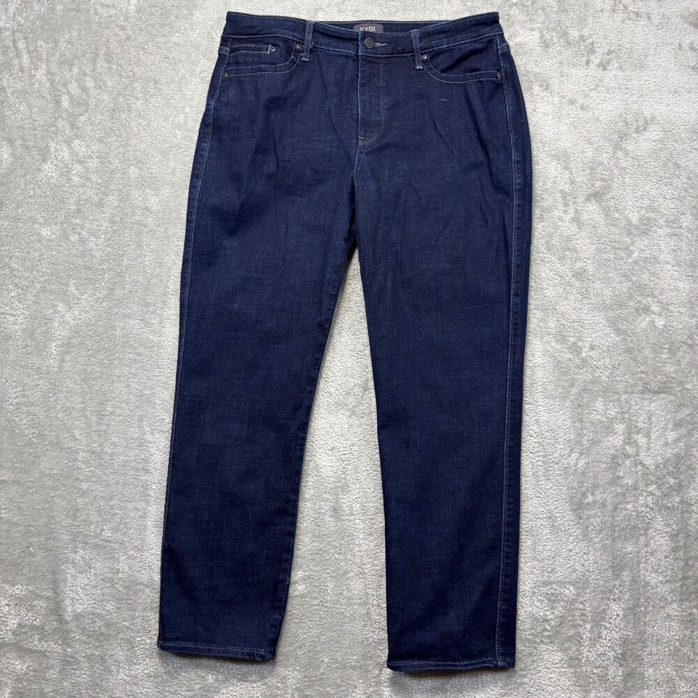 NYDJ Jeans Women's 10* Blue Denim Stella Tapered Ankle Lift Tuck Casual 35x27